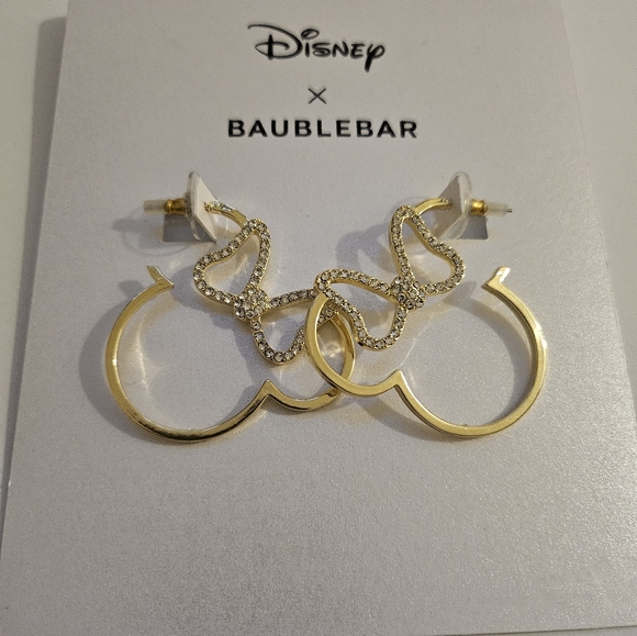 BaubleBar Jewelry - Disney x Baublebar minnie mouse outline hoop crystal earrings
